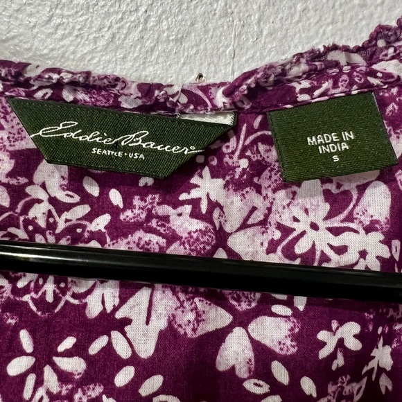 Eddie Bauer Cotton Floral Peasant Blouse - Small - Picture 6 of 8